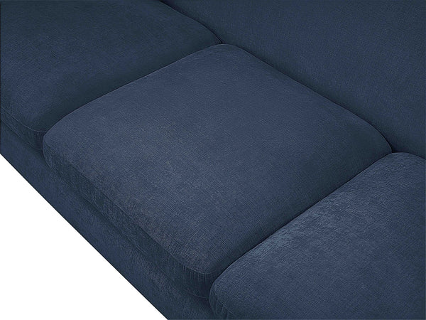 Meridian Furniture Penelope Three Seat Chenille Sofa with Solid Wood Frame for Modern Living Room Comfort Navy 44073Navy-S
