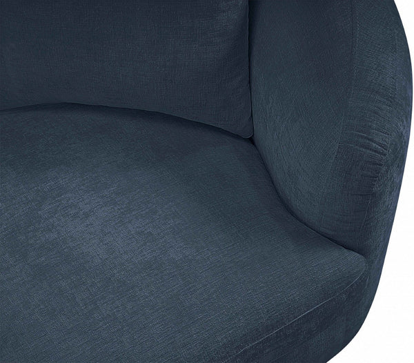 Meridian Furniture Penelope Three Seat Chenille Sofa with Solid Wood Frame for Modern Living Room Comfort Navy 44073Navy-S
