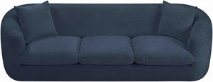 Meridian Furniture Penelope Three Seat Chenille Sofa with Solid Wood Frame for Modern Living Room Comfort Navy 44073Navy-S