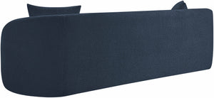 Meridian Furniture Penelope Three Seat Chenille Sofa with Solid Wood Frame for Modern Living Room Comfort Navy 44073Navy-S