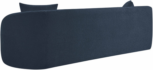 Meridian Furniture Penelope Three Seat Chenille Sofa with Solid Wood Frame for Modern Living Room Comfort Navy 44073Navy-S