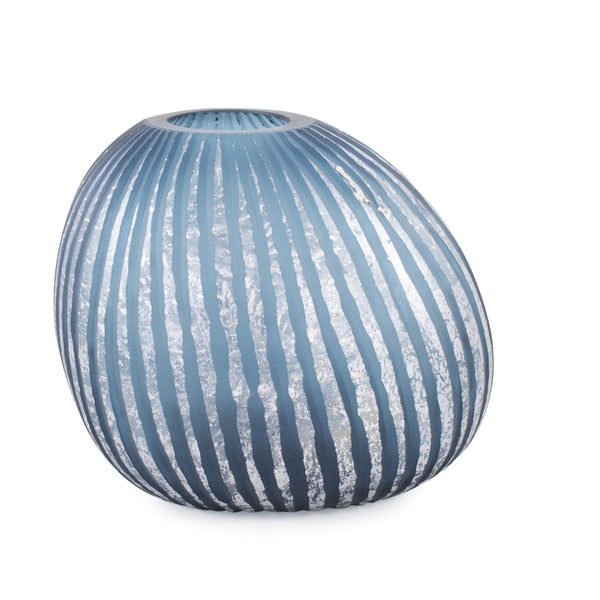 Howard Elliott Yale Asymmetrical Glass Vase: Stunning Design For Contemporary Decor & Unique Style Expression Blue Glass 44076-howard-elliott