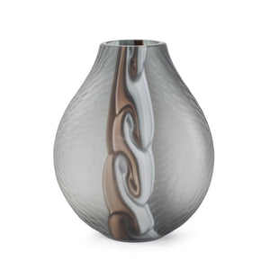 Howard Elliott Smooth Vibe Textured Glass Vase - Striking Brown And Smoky Design For Home Decor Elegance Gray Glass 44085-howard-elliott