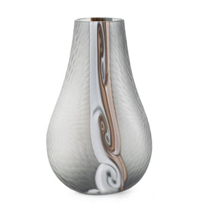 Howard Elliott Smooth Vibe Textured Glass Vase - Striking Brown And Smoky Design For Home Decor Elegance Gray Glass 44086-howard-elliott