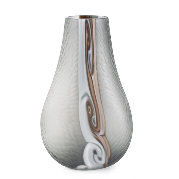 Howard Elliott Smooth Vibe Textured Glass Vase - Striking Brown And Smoky Design For Home Decor Elegance Gray Glass 44086-howard-elliott