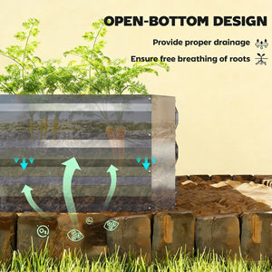 English Elm 2-in-1 Galvanized Steel Raised Garden Bed with Pe Greenhouse Cover for Year Round Growing Dark Gray,Green T3971P455741