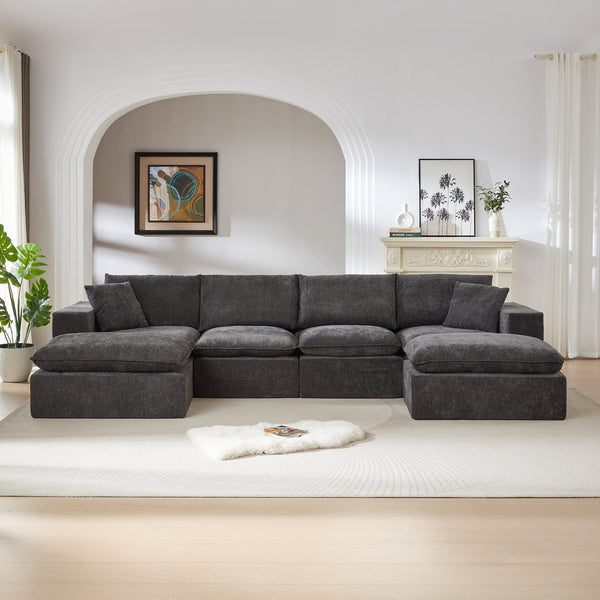 English Elm Modern Chenille Cloud Sofa - Versatile, Comfortable Seating For Stylish Homes, Offices & Apartments W3396S00053