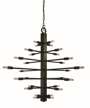 Framburg 28-light Stunning Chandelier With Starburst Design – Handcrafted Elegance For Your Home Decor Mahogany Bronze Metal 4409 Mb