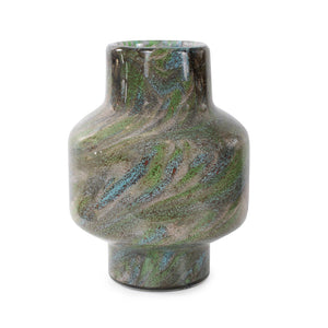 Howard Elliott Kabir Glass Vase - Vibrant Kaleidoscope Colors To Elevate Your Home Decor With Sparkling Style Green Glass 44091-howard-elliott
