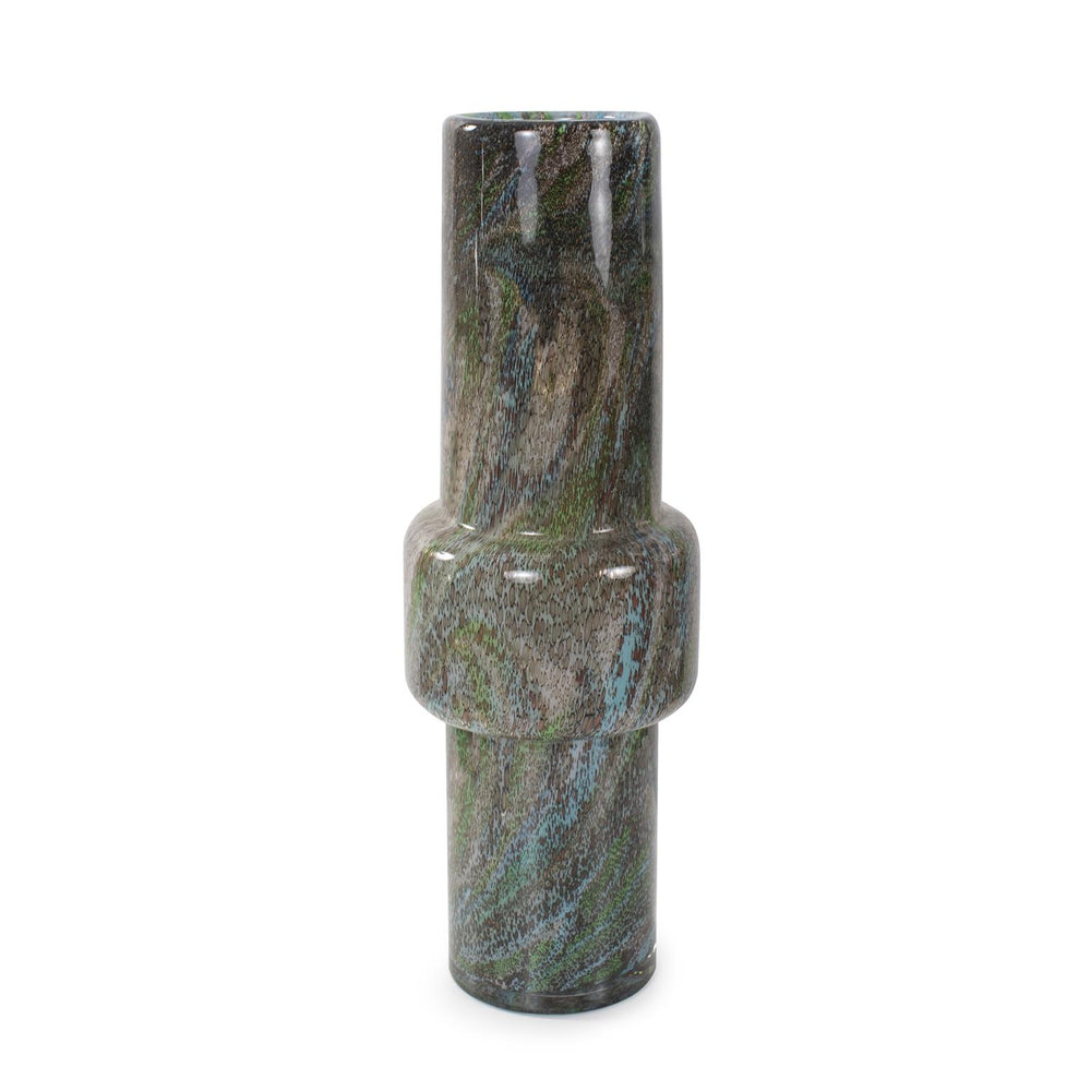 Howard Elliott Kabir Glass Vase - Vibrant Kaleidoscope Colors To Elevate Your Home Decor With Sparkling Style Green Glass 44093-howard-elliott
