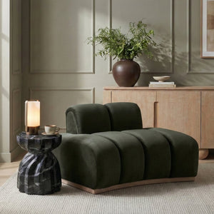 Meridian Furniture Jace Sculptural Velvet Accent Chair with Rubberwood Base and Organic Curves for Modern Interiors Green 44093Green-C