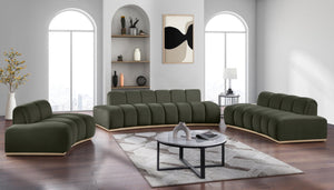 Meridian Furniture Jace Sculptural Velvet Accent Chair with Rubberwood Base and Organic Curves for Modern Interiors Green 44093Green-C