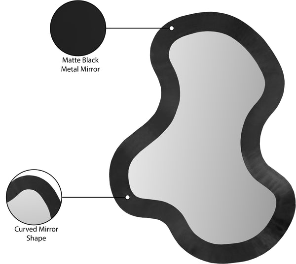 Oblique Mirror 440Black-38M Meridian Furniture