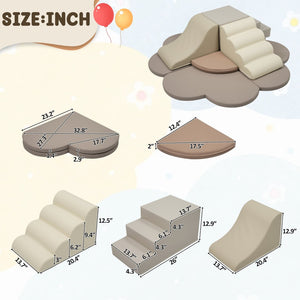 English Elm Soft High-density Foam Climbing Blocks 6-piece Toddler Play Set for Playroom Colorful N710P414923E
