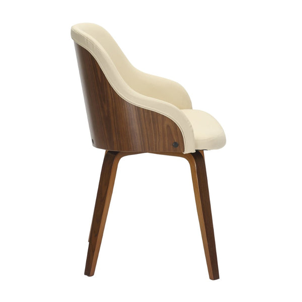English Elm Dining/ Accent Chair Slatted Walnut Wood Frame Teal Upholstered Mid-century Seat B202P472714