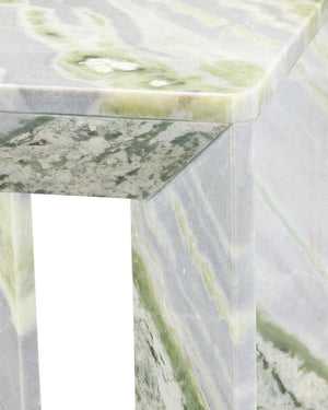 Currey & Company Minerale Green Onyx Accent Table - Unique Natural Stone Design With Striking Veins And Elegant Finish Green Green Onyx Marble 3000-0326-currey-company