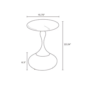 English Elm Patchin Round End Table Brown and Gold Stainless Steel Top Wood-Look Base Modern Accent 23" H B365P398077