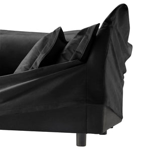 English Elm Streamlined Velvet Modular L-shape Sectional Sofa with Cloud Foam and French Piping Black W3041S00117