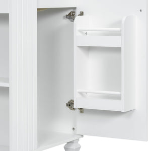 English Elm Christopher Knight Home® - 24" Retro Bathroom Vanity with Ceramic Sink, Solid Wood Frame, Soft-Close Door, Ample Storage White N759P293645K