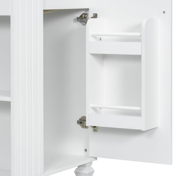 English Elm Christopher Knight Home® - 24" Retro Bathroom Vanity with Ceramic Sink, Solid Wood Frame, Soft-Close Door, Ample Storage White N759P293645K