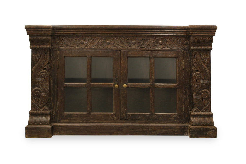 Moti Euclidean Hand-carved Sideboard 2 Glass Doors 44109001