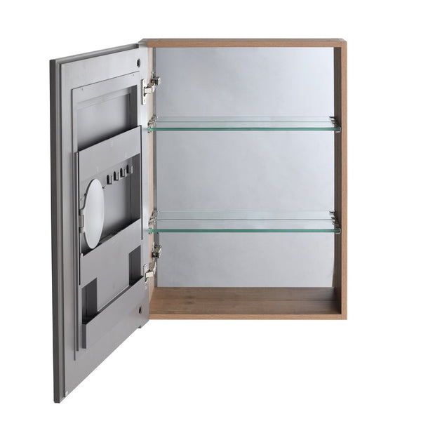 English Elm 20'' Wall Mounted Bathroom Medicine Cabinet with Mirror Adjustable Shelves Plywood W999P470282