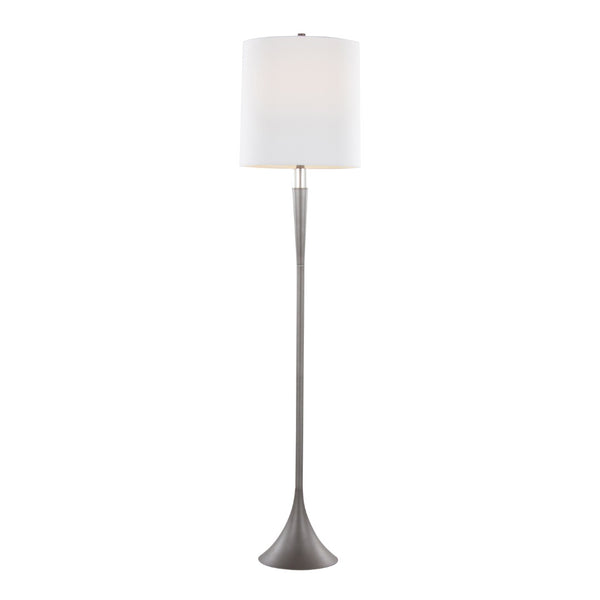 English Elm Metal Floor Lamp Pair Cast Iron Base Crystal Accents Linen Shade Living Room Decor B202P471647