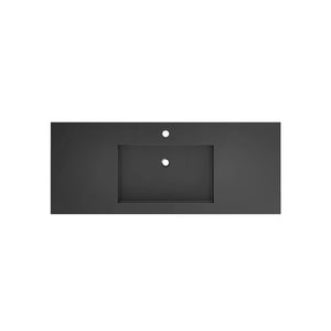 English Elm Stone Resin Seamless Basin Sink for Spa and Contemporary Bathroom Vanity Decor Matte Black T3785P355774