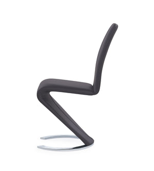 English Elm MARCUS Horseshoe Z-Shape Dining Chairs Set of 2 with Padded Faux Leather Seats and Solid Wood Frame Gray 28 L x 21 W x 22 H B201P226148