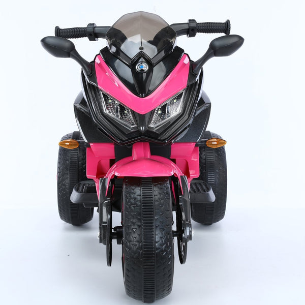 English Elm Kids 12v Battery Powered Ride on Motorcycle with Light up Wheels and Training Stabilizers W1760P252033