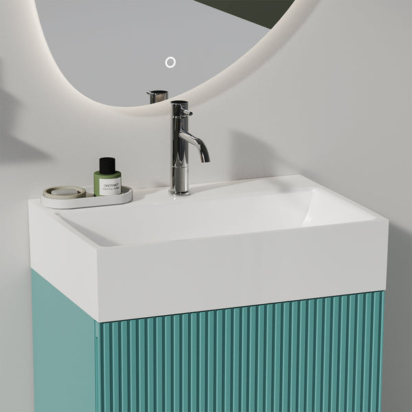 English Elm BB15-20Y-301 Glossy White 20"x14" Integrated Ceramic Sink with Overflow, Easy-Clean Rounded Edges W1865P279844
