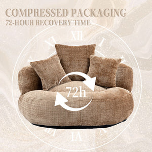 English Elm Lazy Sofa Oversized Ergonomic Bean Bag Lounger with High Wrap Back, Plush Chenille Foam Comfort for Living Room, Bedroom, Office Coffee W395P252063