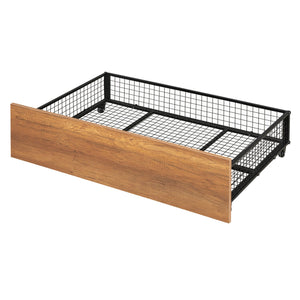 English Elm Twin Metal Bunk Bed Twin-Over-Full with Built-In Drawer, Ladder Storage, Wardrobe & Trundle Utility Black SF000174AAB