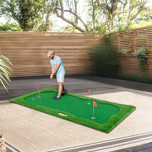 English Elm Golf Practice Cage with Powder Coated Steel Frame Double Layer Net Backyard Training W1422P289866