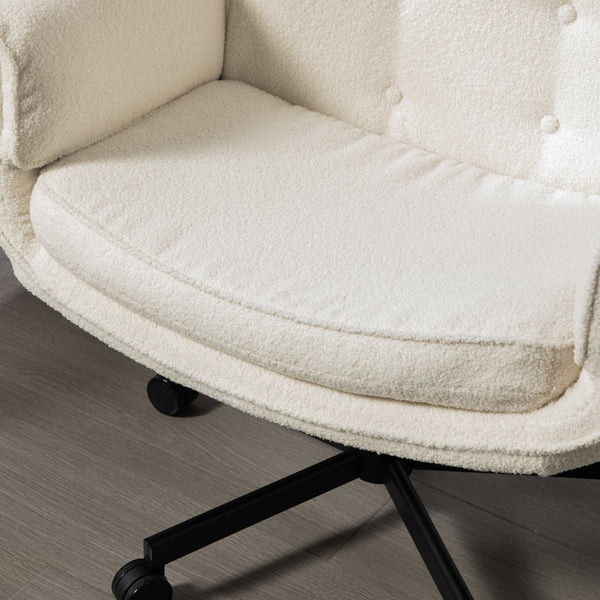 English Elm Criss Cross Wide Seat Pu Leather Swivel Task Chair with Removable Headrest W3118P404123