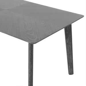 English Elm Retro Dining Table for 6 — Minimalist Rectangular MDF Top with LVL Rubberwood Legs, 220lb Capacity, Modern Dining centerpiece Gray N752P294999E