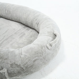 English Elm Human Dog Bed Oversized Memory Foam Floor Lounger with Plush Surface and Storage Pocket W2705P255385