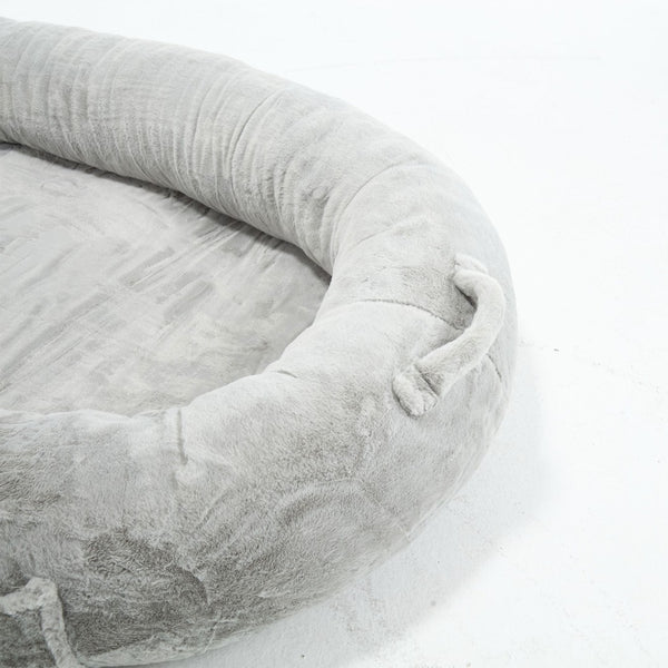 English Elm Human Dog Bed Oversized Memory Foam Floor Lounger with Plush Surface and Storage Pocket W2705P255385