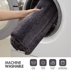 JLA Home Madison Park - Rug Madison Park Tufted Pearl Channel Bath Rug — Soft Macro-Spin Polyester, Machine Washable, Luxe Texture Grey MP72-5106