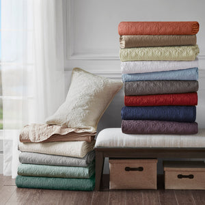 JLA Home Madison Park - 3 Reversible Quilt Set with Textured Stitch, Prewashed Cotton Fill, Antimicrobial Freshness, Machine Washable 94 L x 104 W x 0.25H MP13-8483