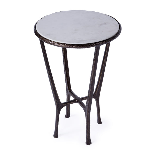 Butler Specialty Lania Outdoor Side Table With White Marble Top And Elegant Bronze Finish For Stylish Patios Bronze Aluminum,Marble 4418471-butler
