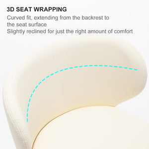 English Elm Titanium Modern Stainless Steel Swivel Bar Stool with Backrest Adjustable Height, Durable Gaslift Base White W2195P290200