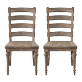 Wallace & Bay Ludin Taupe Ladderback Dining Chairs, Set of 2 - Rustic Style, Easy Assembly