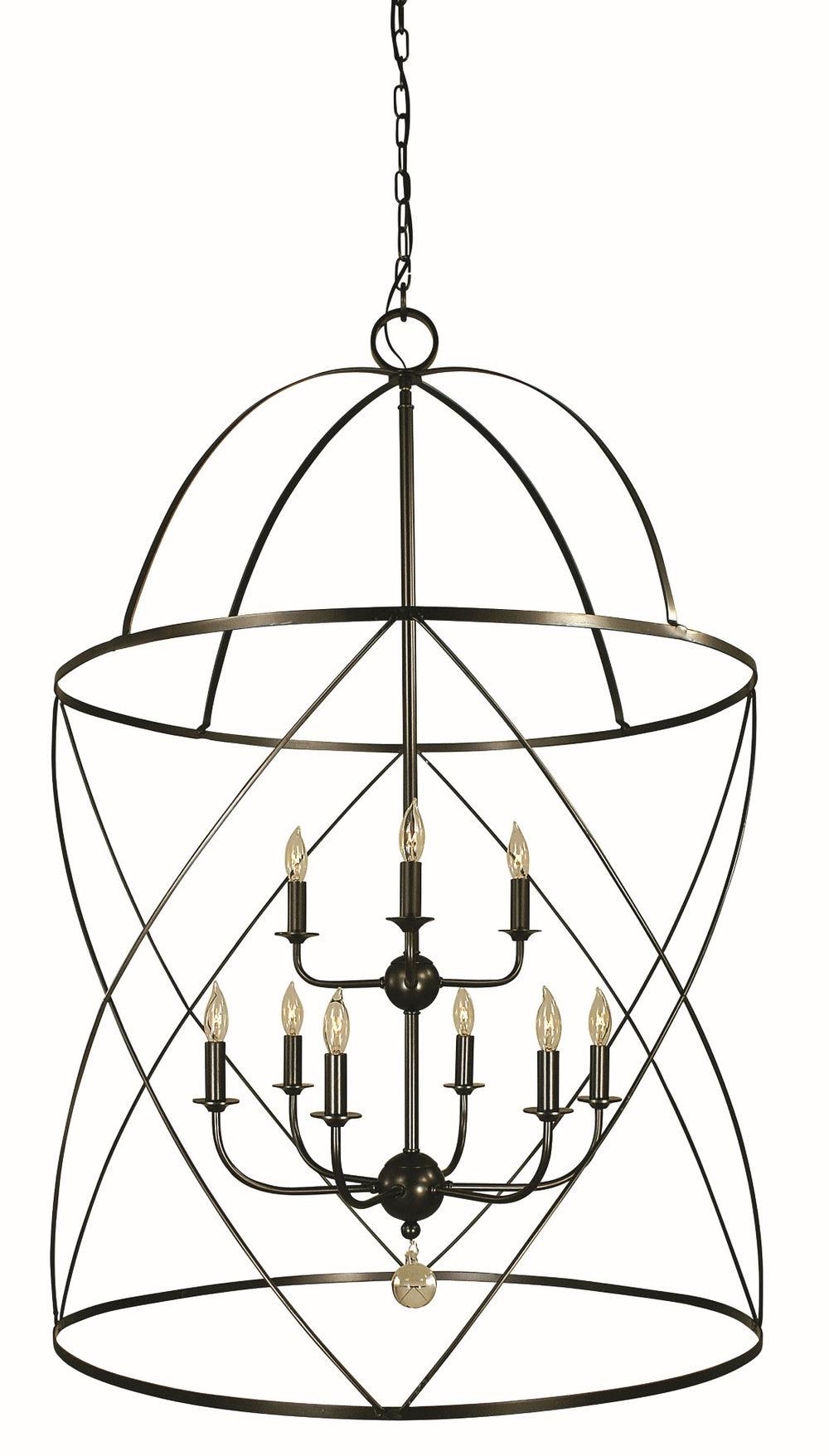Framburg 6-light Elegant Nantucket Chandelier - Usa-made, Airy Wire Cages For A Feminine Touch To Any Space Mahogany Bronze Metal 4419 Mb