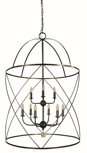 Framburg 6-light Elegant Nantucket Chandelier - Usa-made, Airy Wire Cages For A Feminine Touch To Any Space Mahogany Bronze Metal 4419 Mb