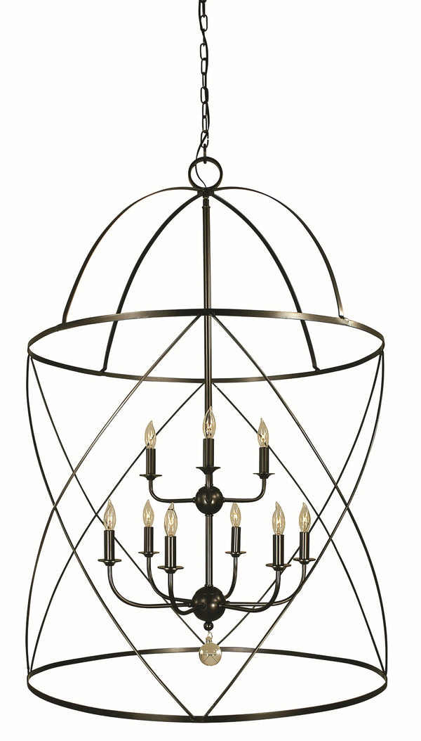 Framburg 6-light Elegant Nantucket Chandelier - Usa-made, Airy Wire Cages For A Feminine Touch To Any Space Mahogany Bronze Metal 4419 Mb