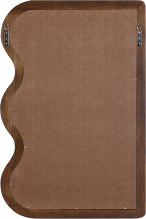 Meridian Furniture Winnie Art Deco Poplar Wood Wall Mirror with Geometric Frame for Bedroom or Entryway Decor Brown 441Brown-M
