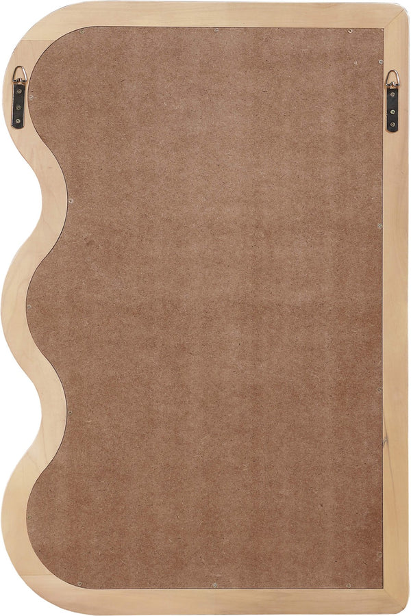Meridian Furniture Winnie Art Deco Poplar Wood Wall Mirror with Geometric Frame for Bedroom or Entryway Decor Natural 441Natural-M
