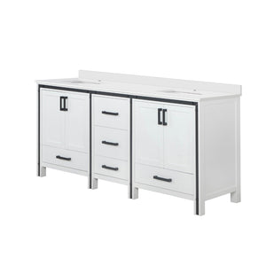English Elm White Double Bath Vanity With White Quartz Top - Elegant, Durable, Soft-Close Drawers & Ample Storage B2731P260630-GIGA