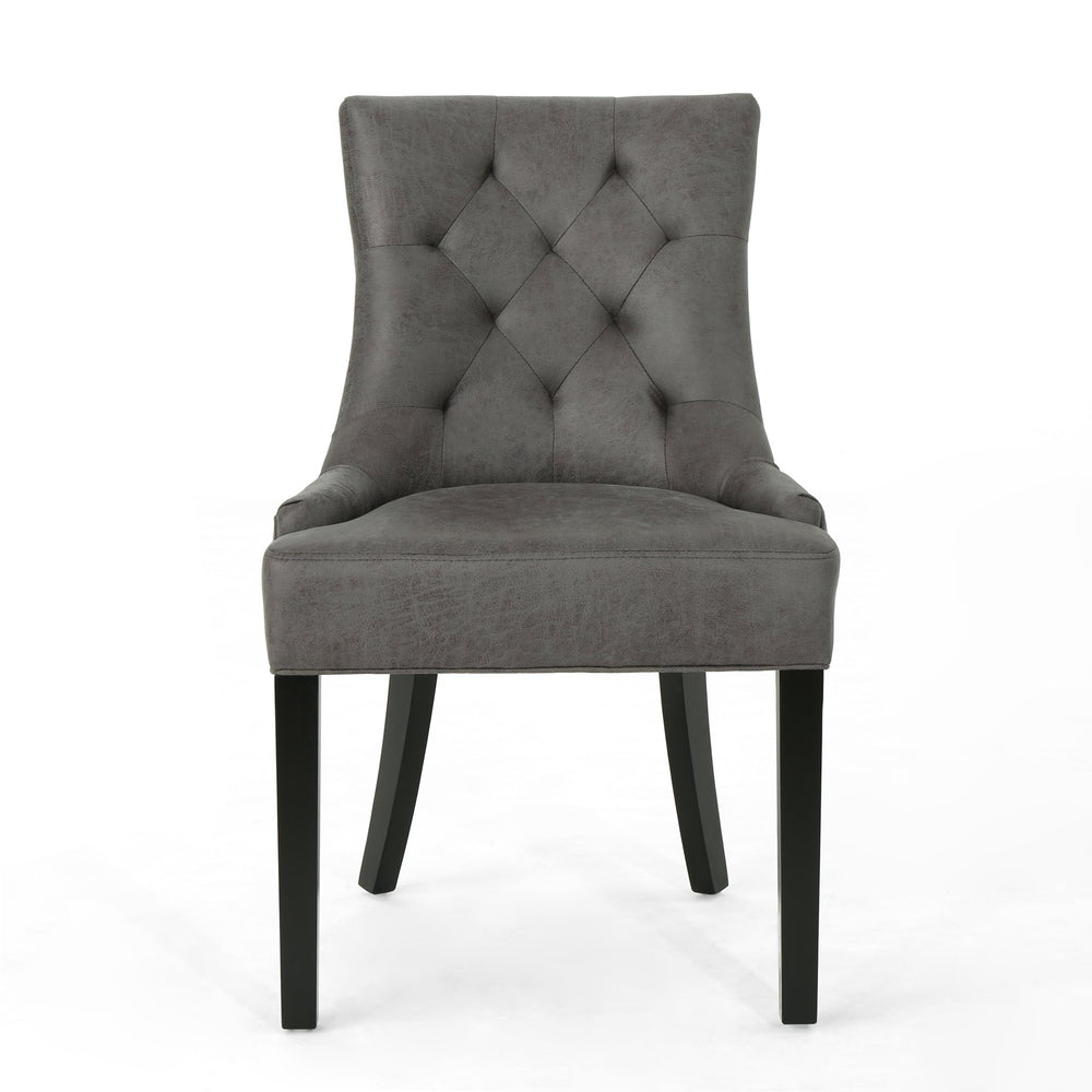 English Elm Christopher Knight Home® - Cheney Dining Chair Set Of 2 - Stylish Slate Microfiber For Modern Comfort & Timeless Elegance 54181.00MFSLAT